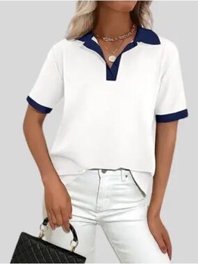 PrettyGarden Short Sleeve Polo Shirt
